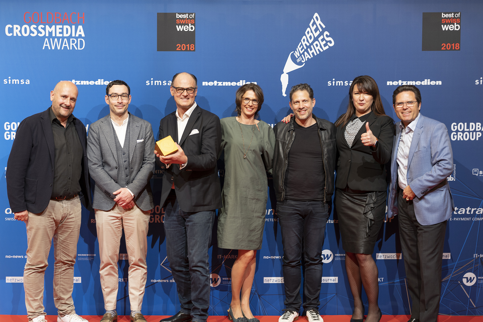 Foto der Gewinner des Crossmedia Awards 2018