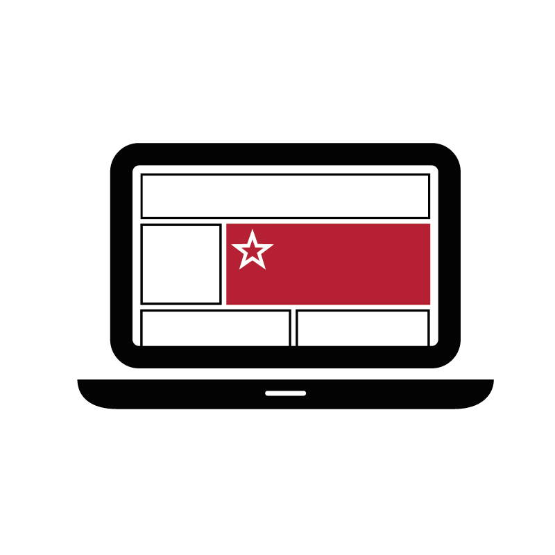 Online Ad Format grossformatig mit Sternchen