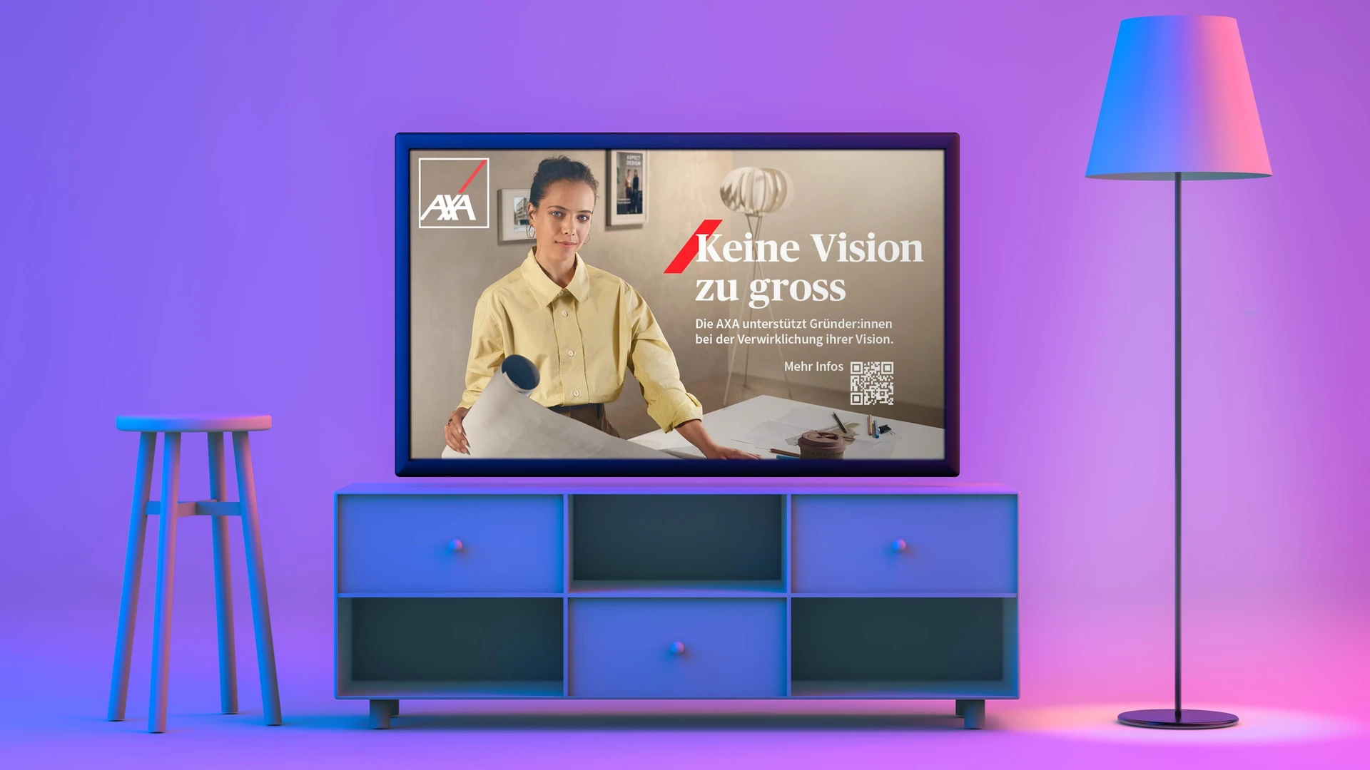 Publicité Axa sur écran TV