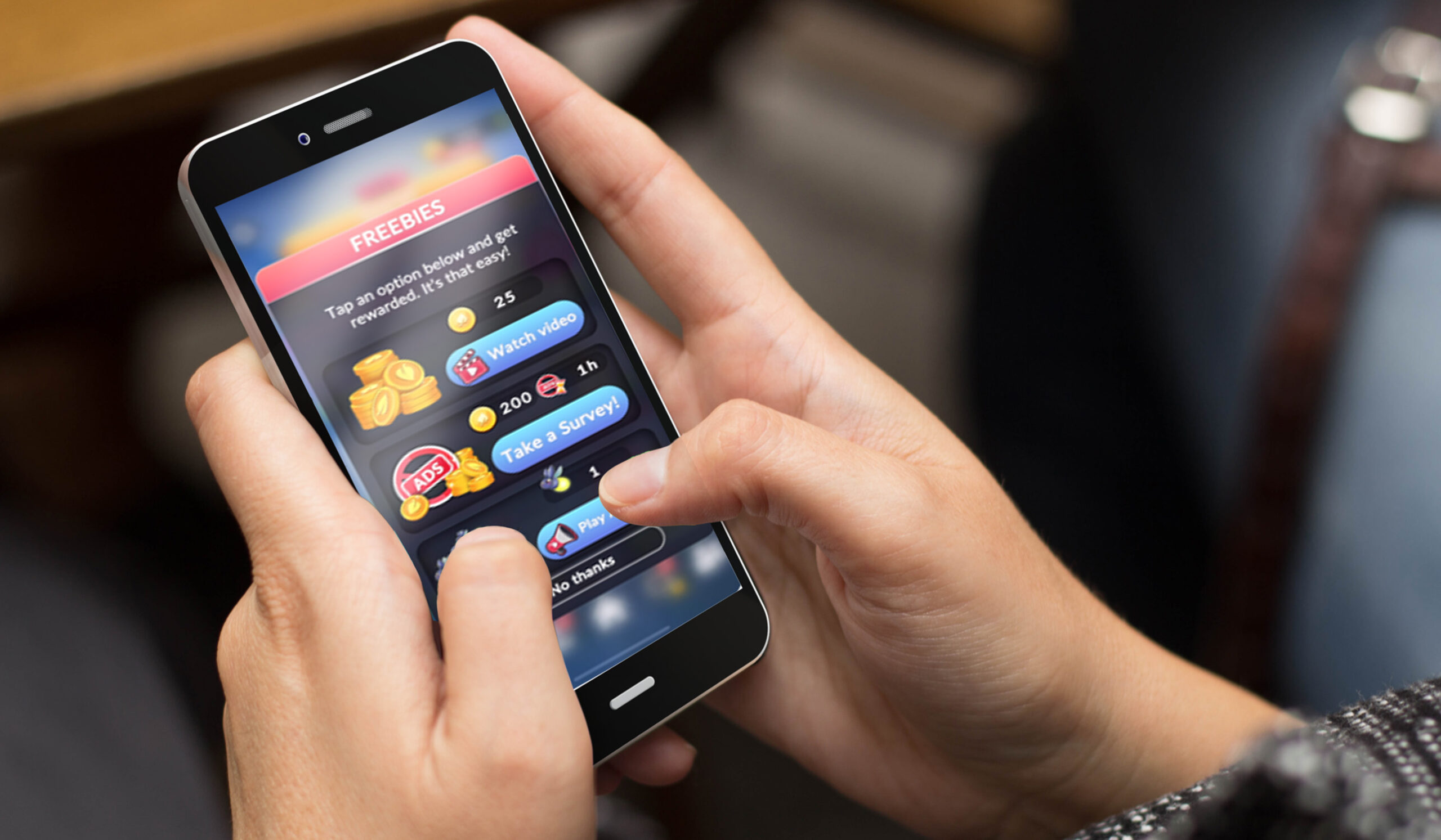 Mobile avec vue du jeu