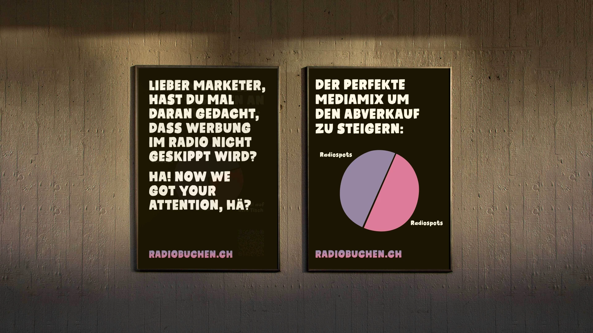 2 OOH ads for Radiobuchen.ch