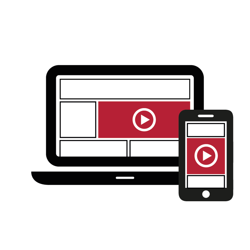 Icône de la publicité Video Native pour ordinateur et mobile