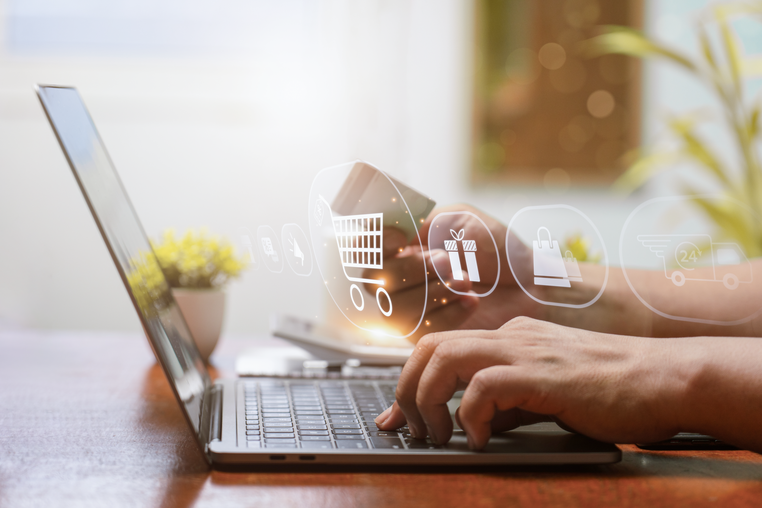 Retail-Media Hands typing on Laptop