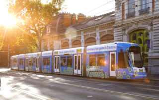 IKEA full branding on a TPG tram in Geneva
