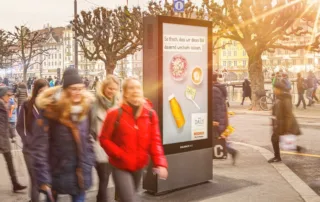 Billboard on the lakeside promenade in Lucerne.