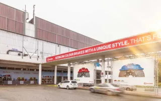 Palexpo with advertising space and cars