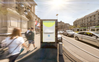 Digital screen at Zurich Main Station
