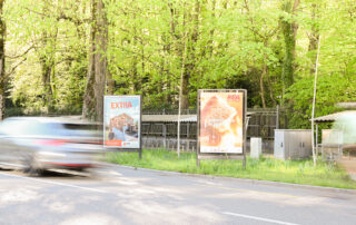 Advertising space next to road