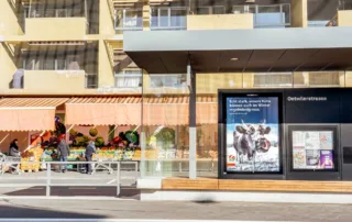 Advertising space at tram stop