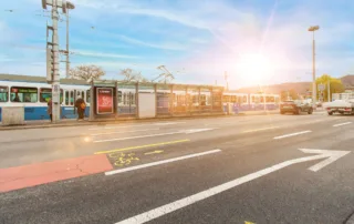 Advertising space at tram stop