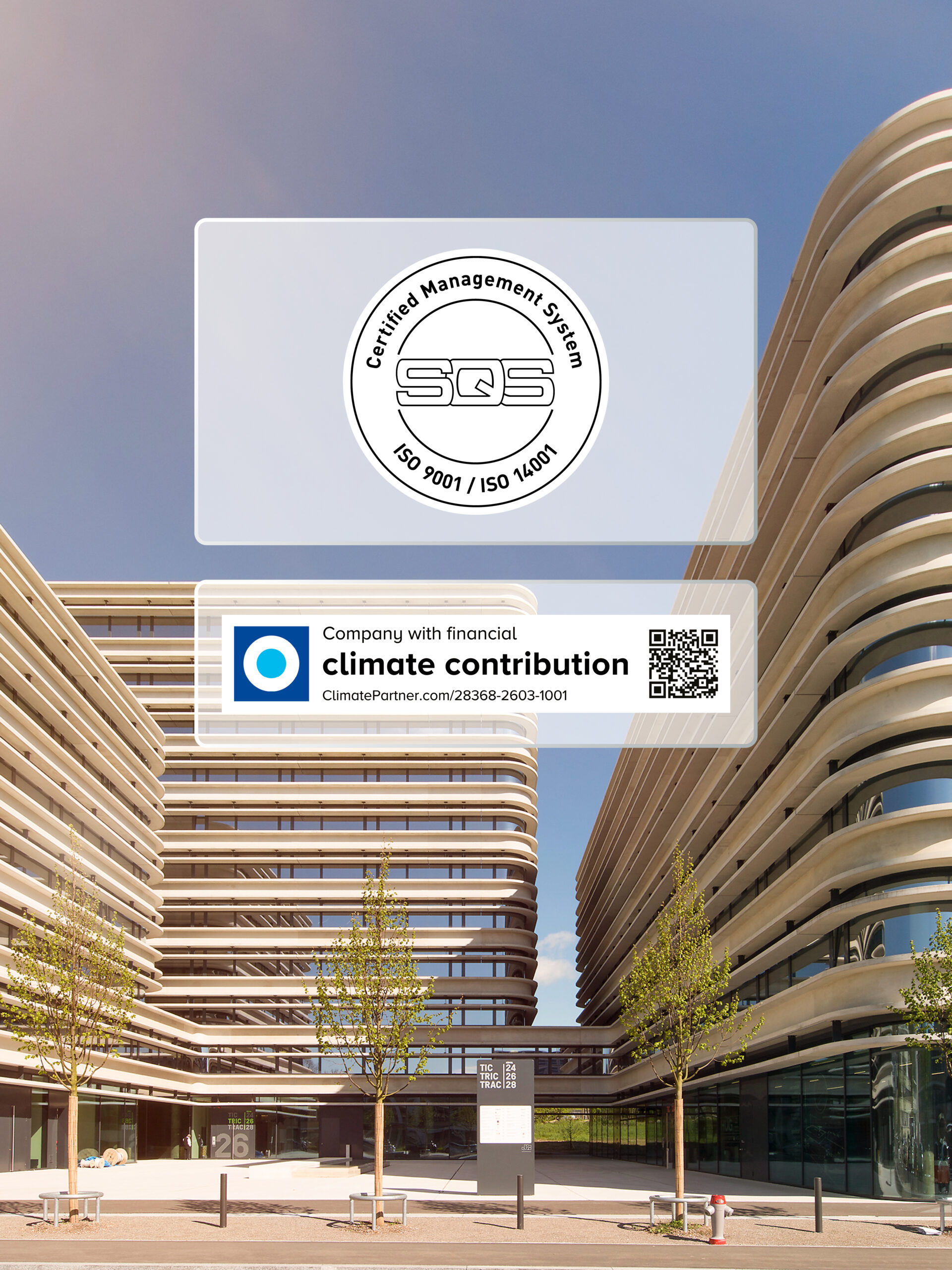 ISO certification & climate contribution EN ISO certification & climate contribution label