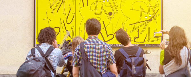 Poster Safari con persone che guardano il manifesto
